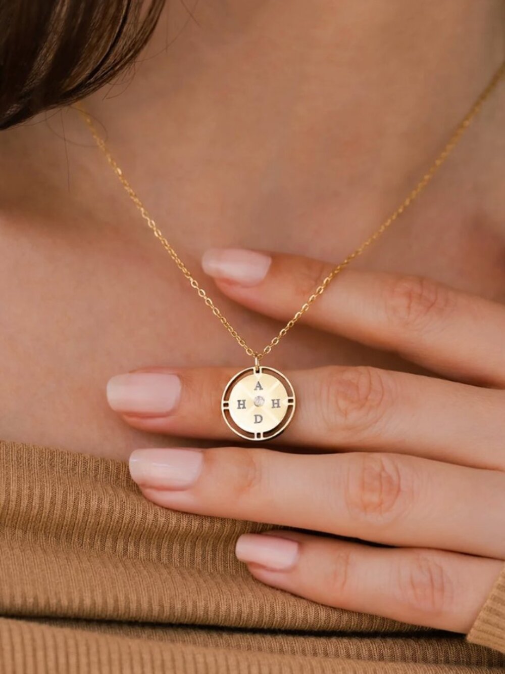 Mint & Lilly Mini Compass Pendant Necklace